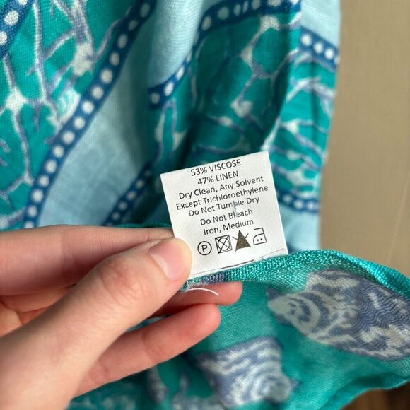 Mudpie Linen Beachy Novelty Print Double-V Kimono Coverup - Picture 12 of 12